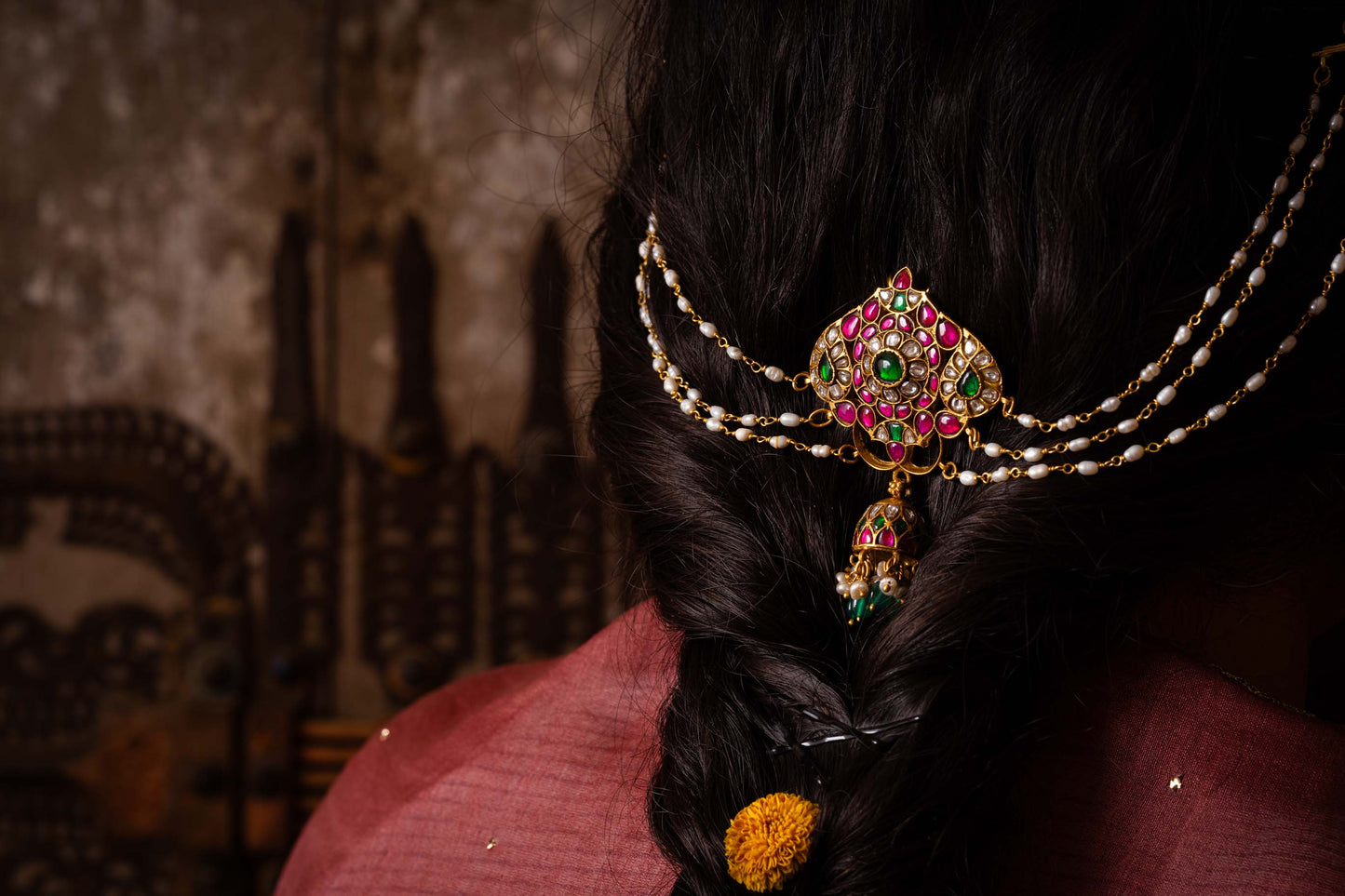 Kundan HairPin With Pearl Matti