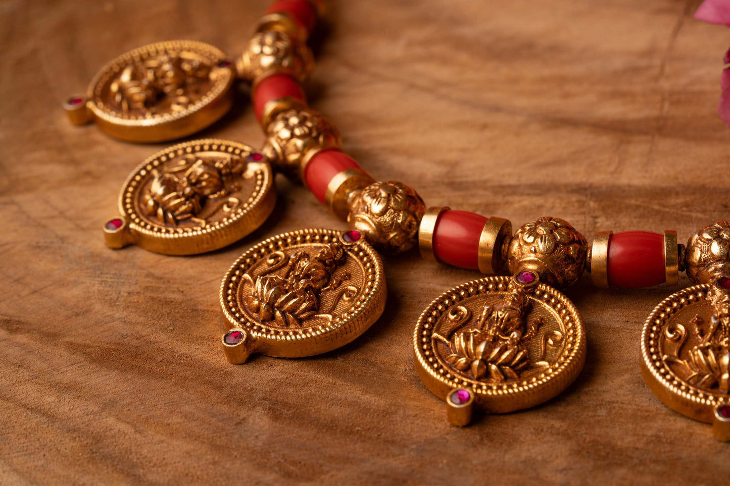 Antique Lakshmi Coral Necklace