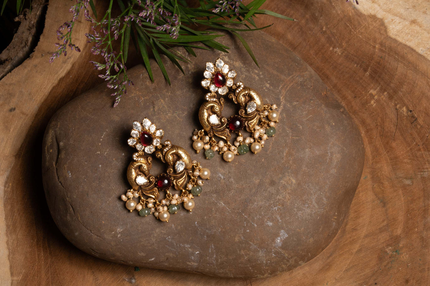Kemp Peacock Antique Moissanite Chandbali's