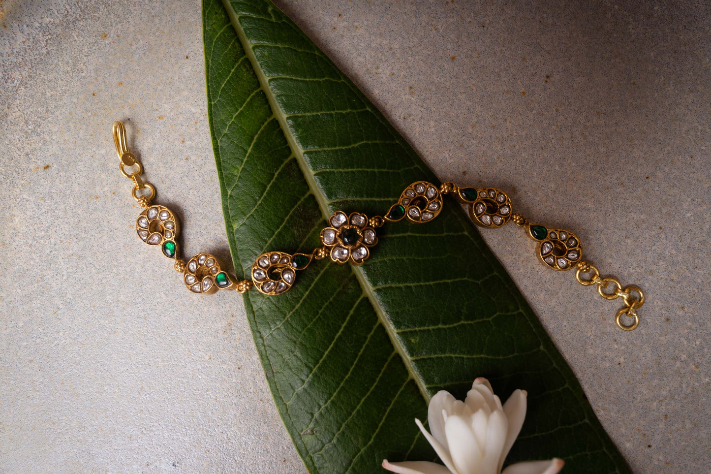 Green Kundan Bracelet