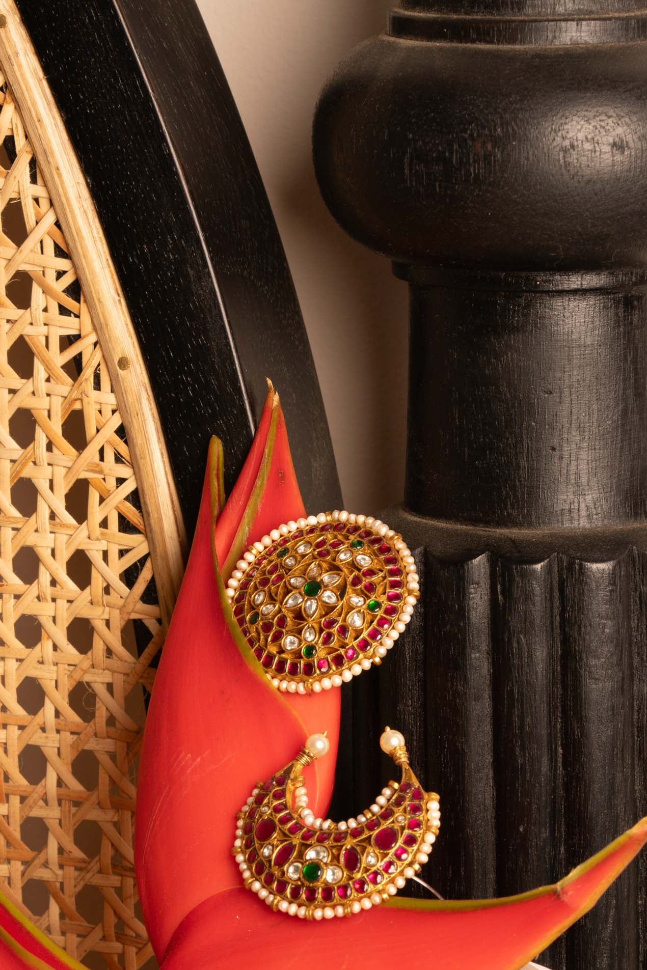 Classic Kundan Surya & Chandra Pins