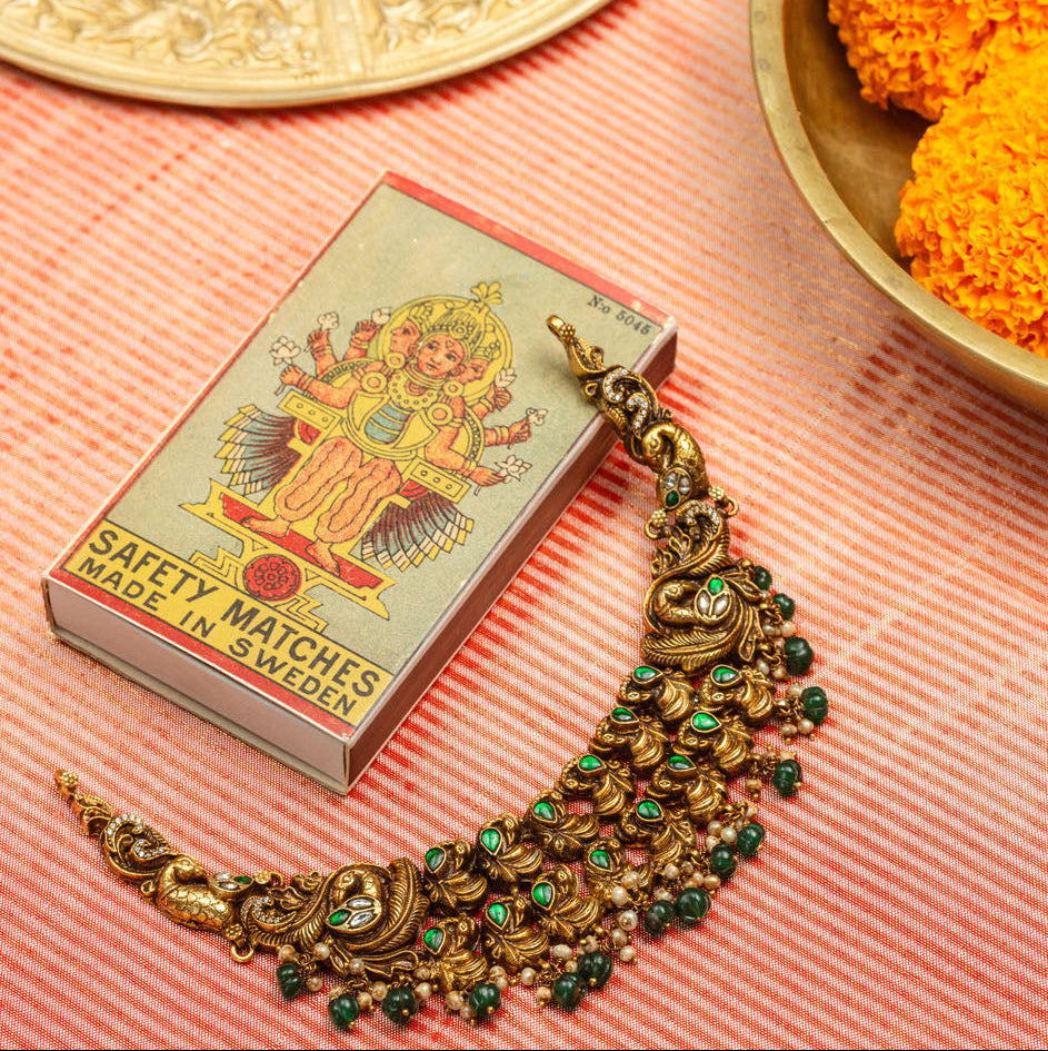 Peacock Deep nagas short necklace