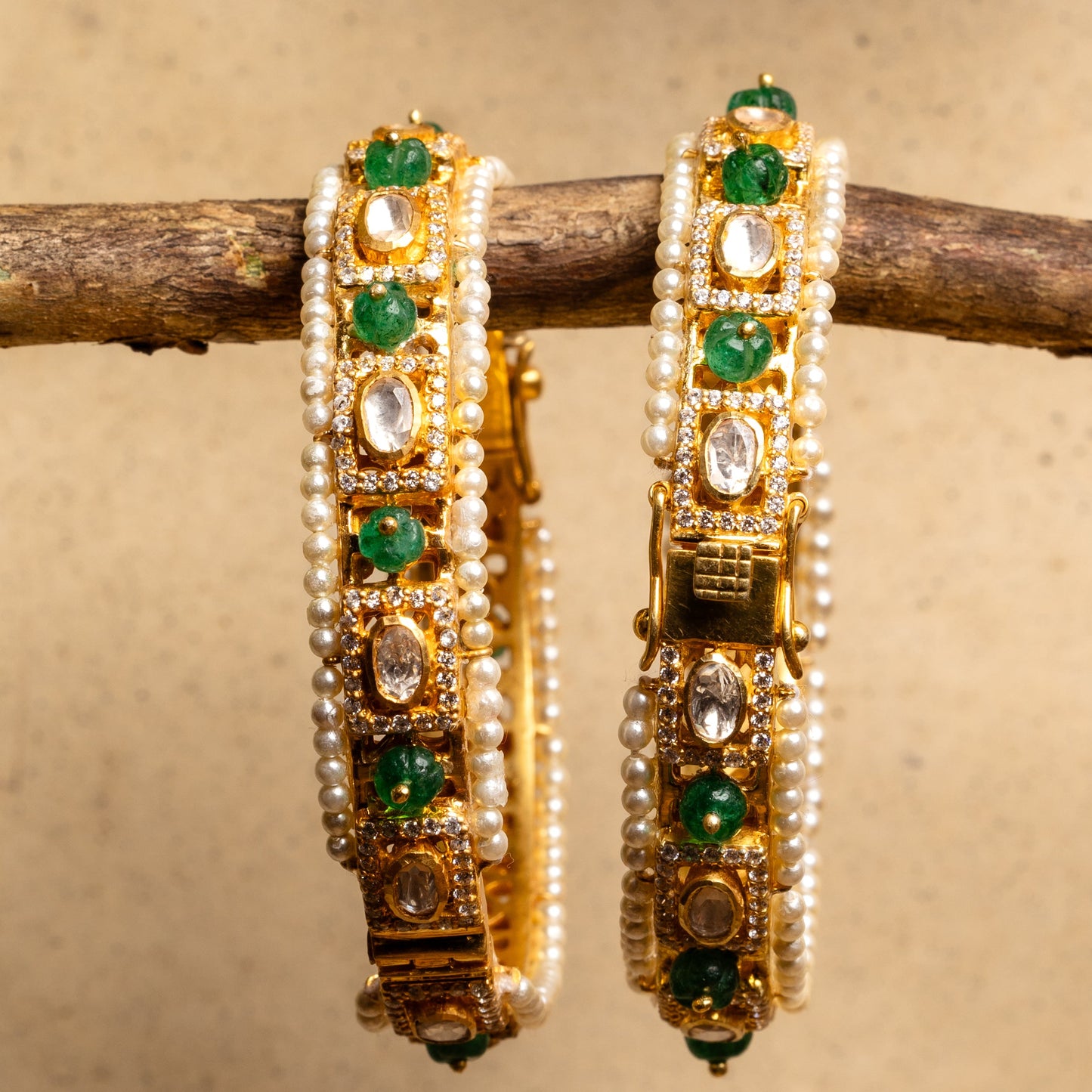 Polki Pearl Bangles