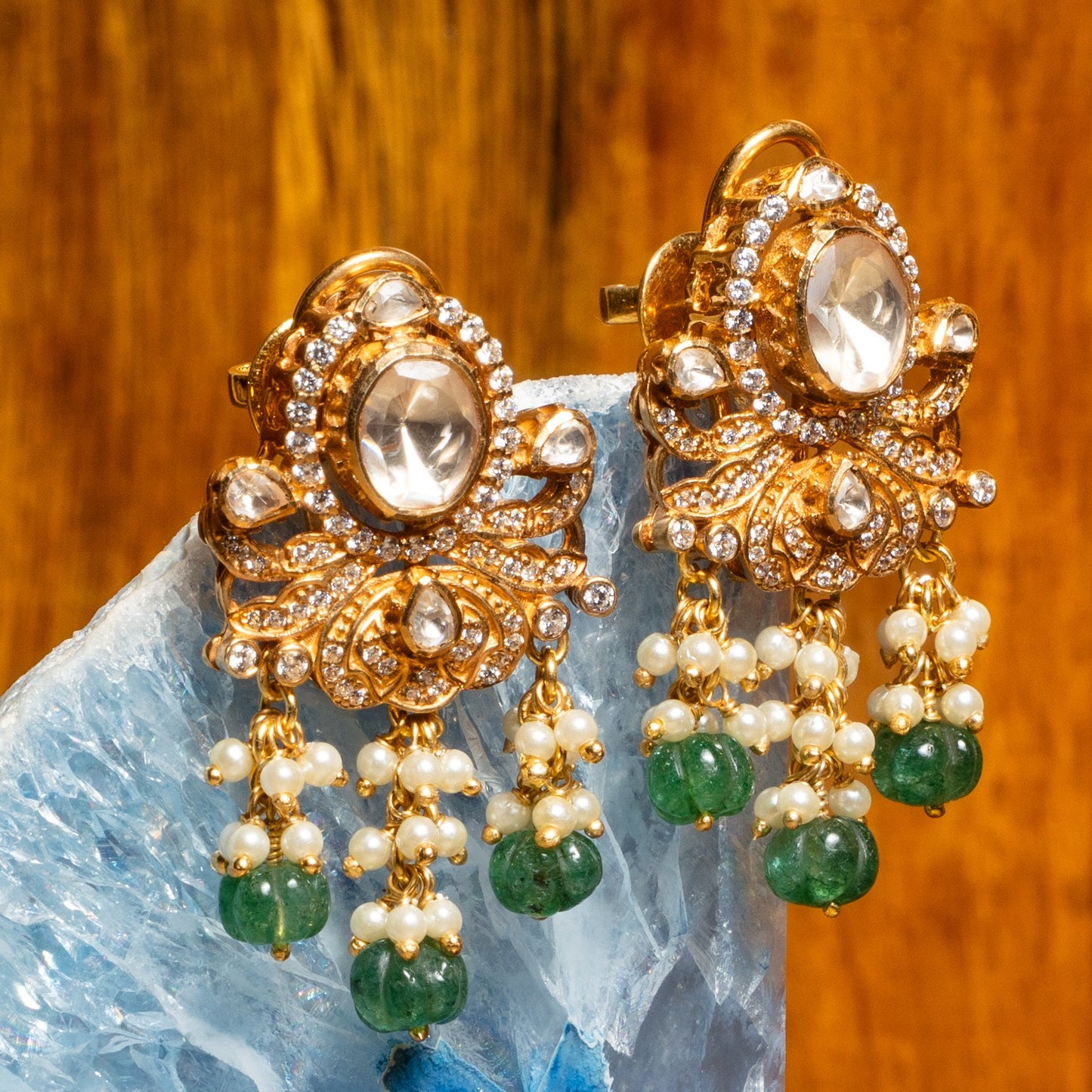 Polki Emerald Necklace Set