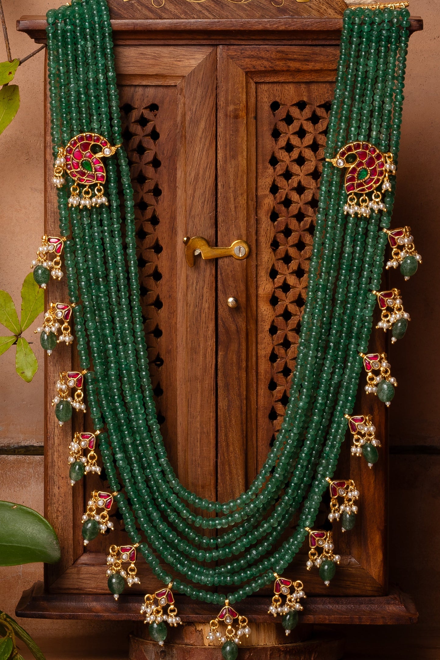 Kundan Emeralds Long Necklace
