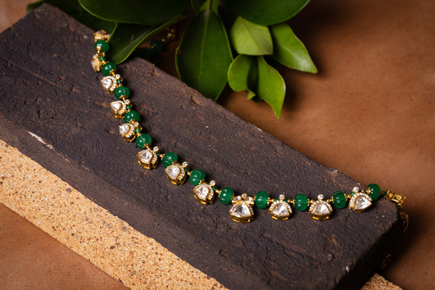 Green Polki Necklace