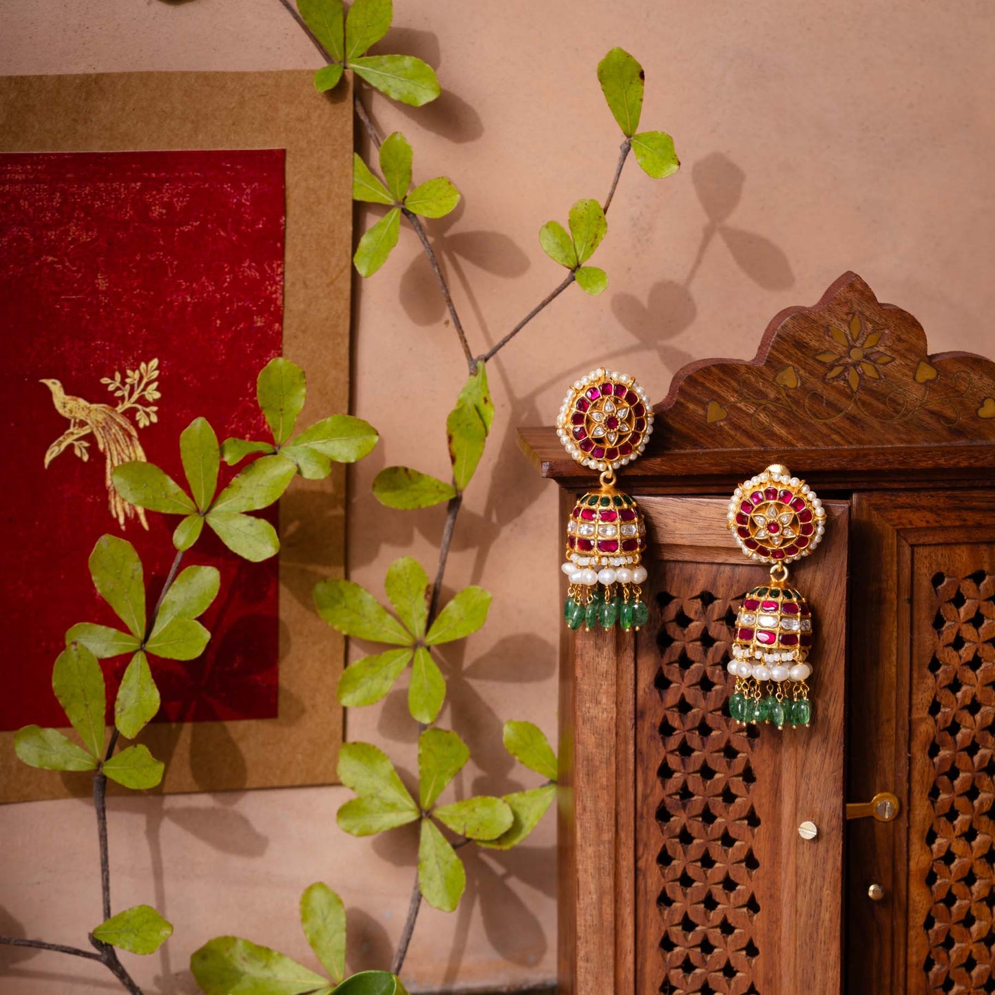 Round Kundan Jumki
