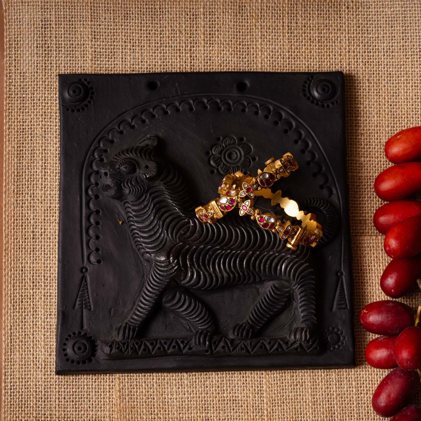 Red Kundan Bangles
