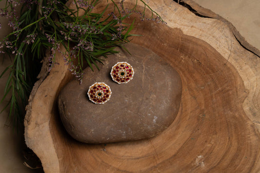 Floral Kundan Studs