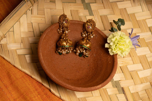 Peacock antique Jhumkas