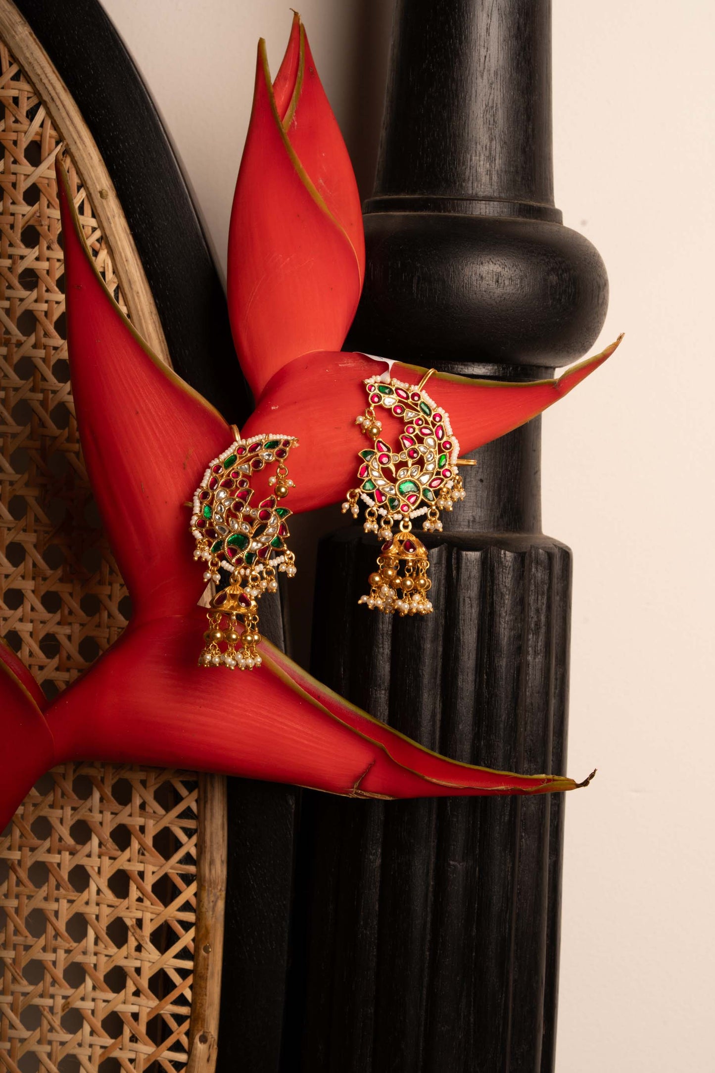 Kundan Peacock Earcuff