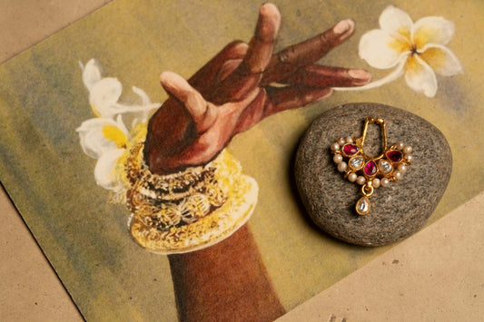 Red Kundan Septum Nose Ring