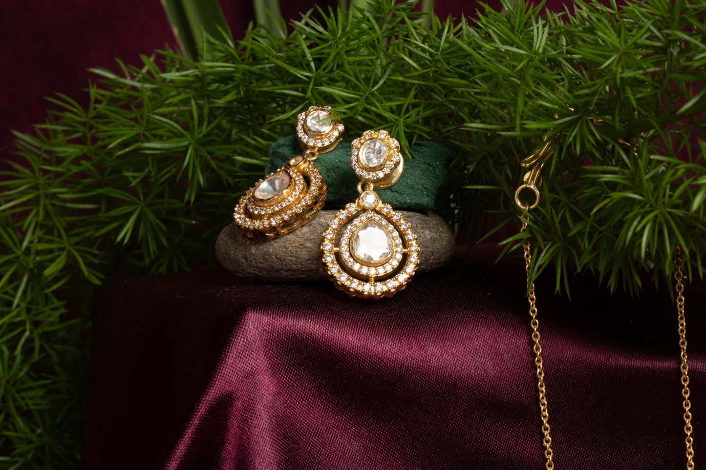 Polki Drop Studs