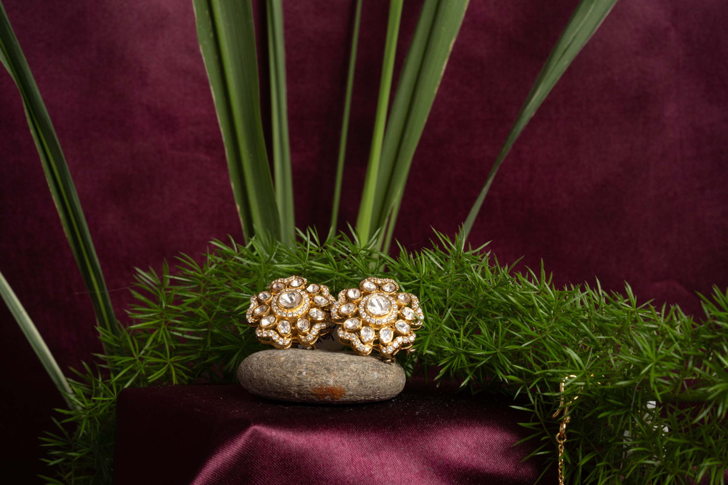 Floral Polki Studs