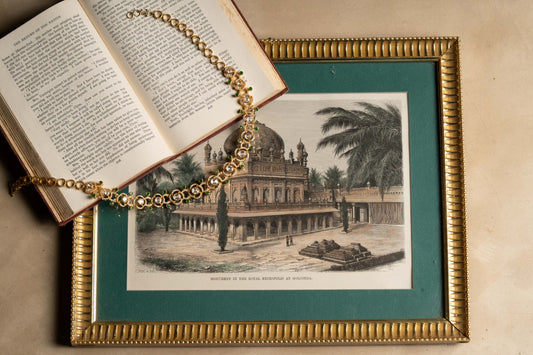 Polki Necklace with Green drops