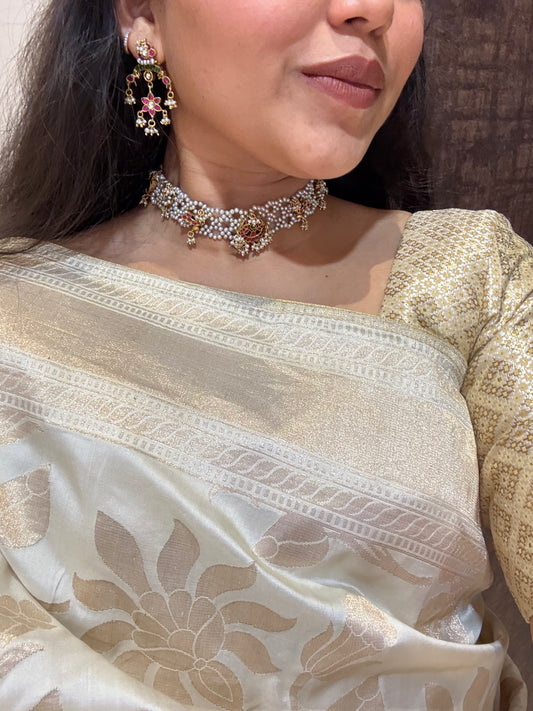 Pearl Choker with Kundan Motifs
