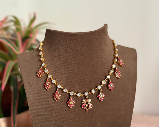 Kundan Motifs Hanging Necklace