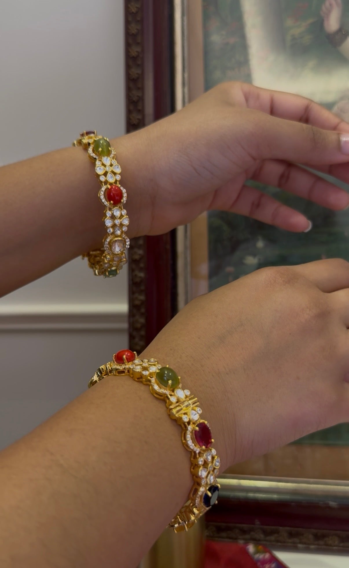 Navrathan Polki Bangles