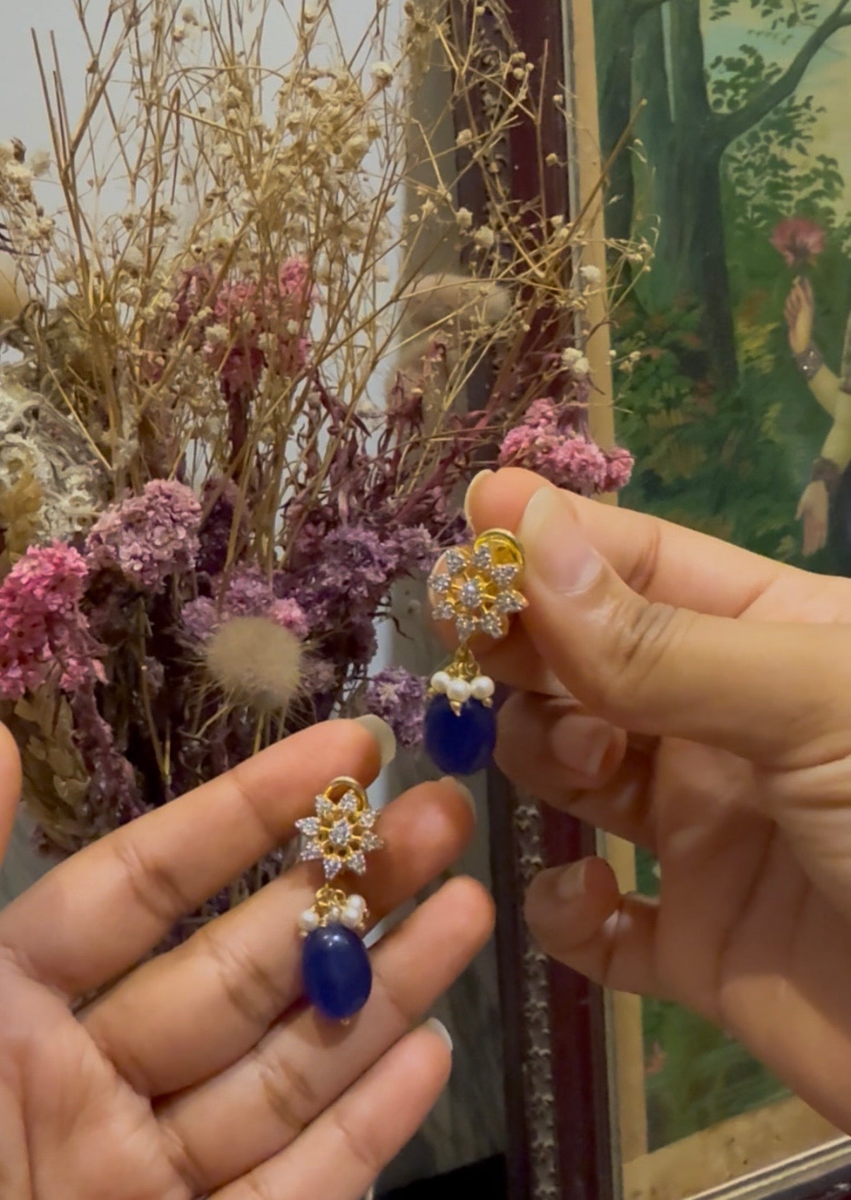 Sapphire Polki Drops Earrings