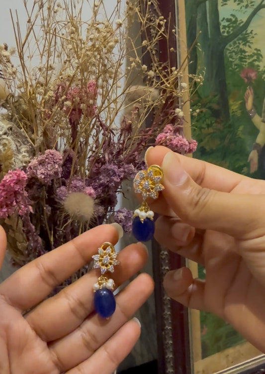 Sapphire Polki Drops Earrings