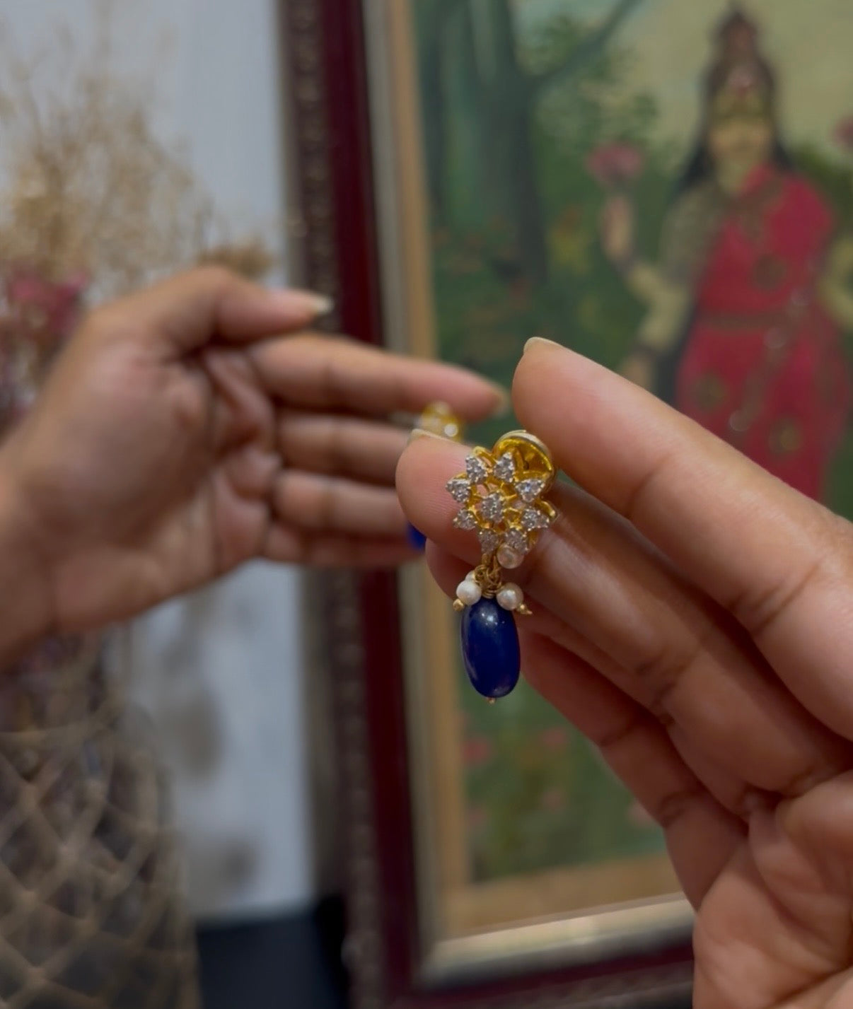 Sapphire Polki Drops Earrings