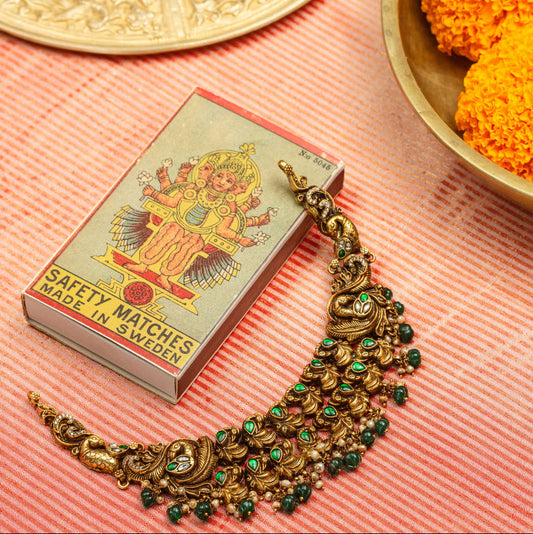 Peacock Deep nagas short necklace