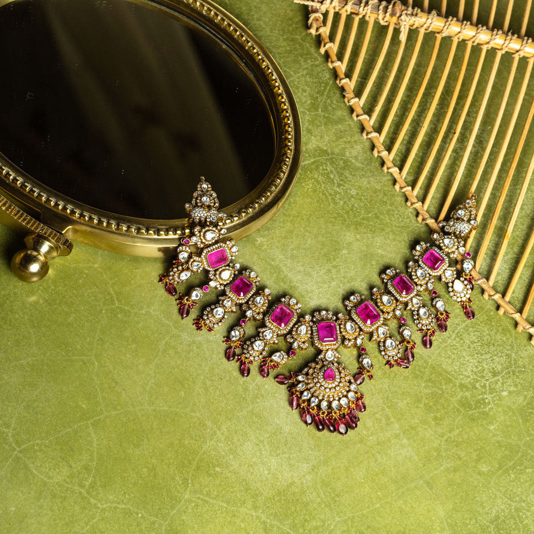 Pink Moissanite Short necklace