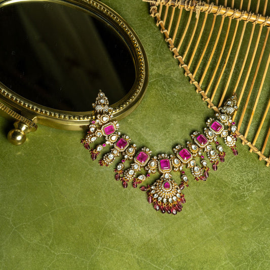 Pink Moissanite Short necklace