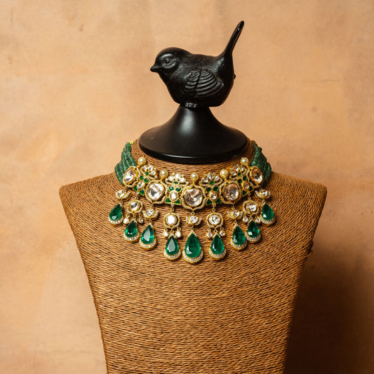 Green Stone Polki Chocker