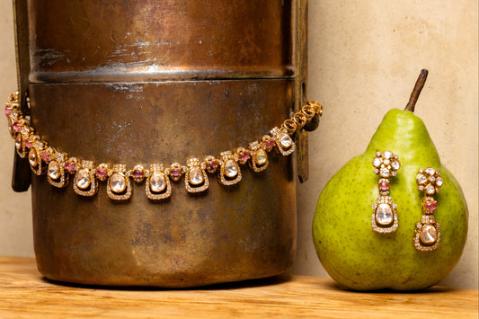 Polki Short Necklace Set