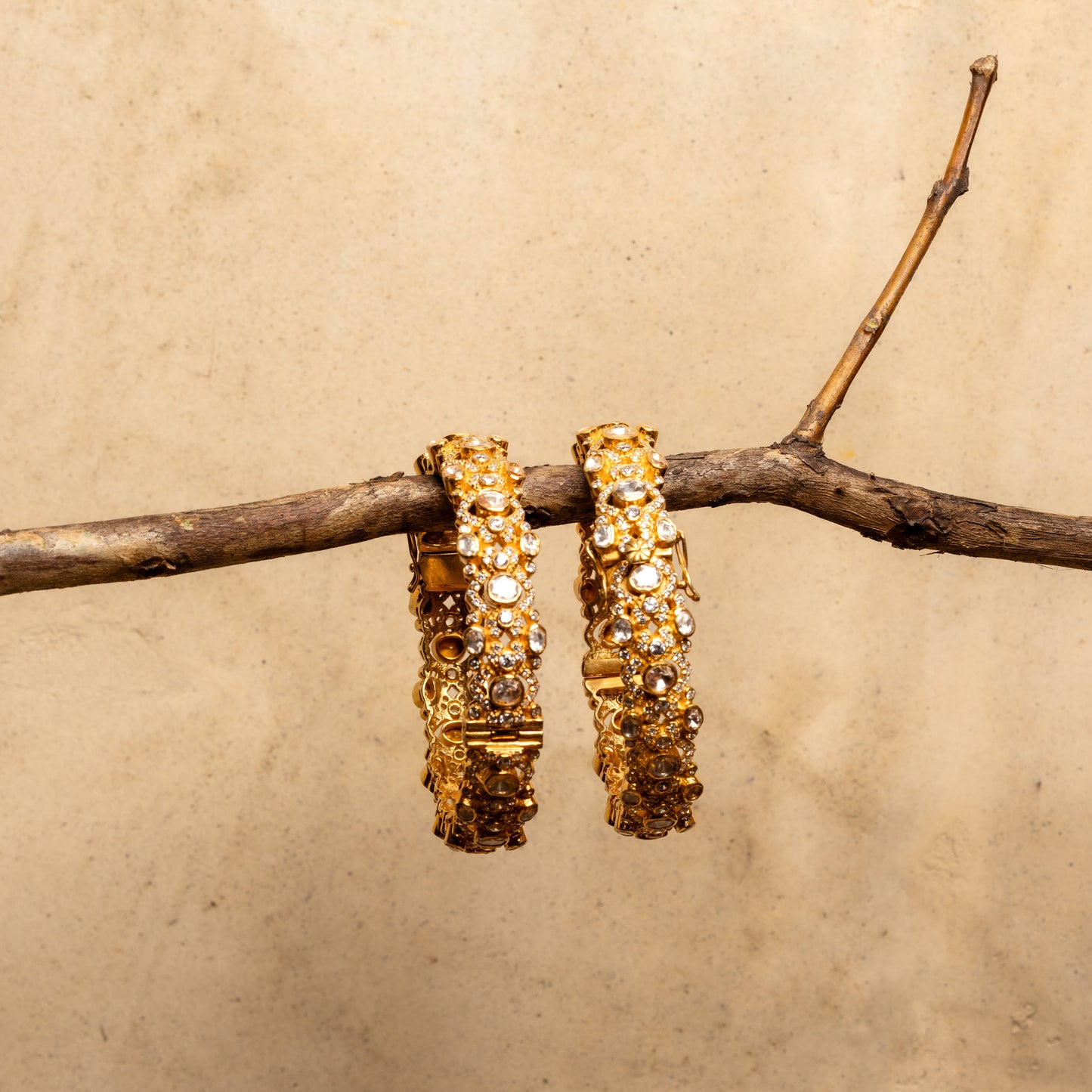 Polki Moissanite Bangles