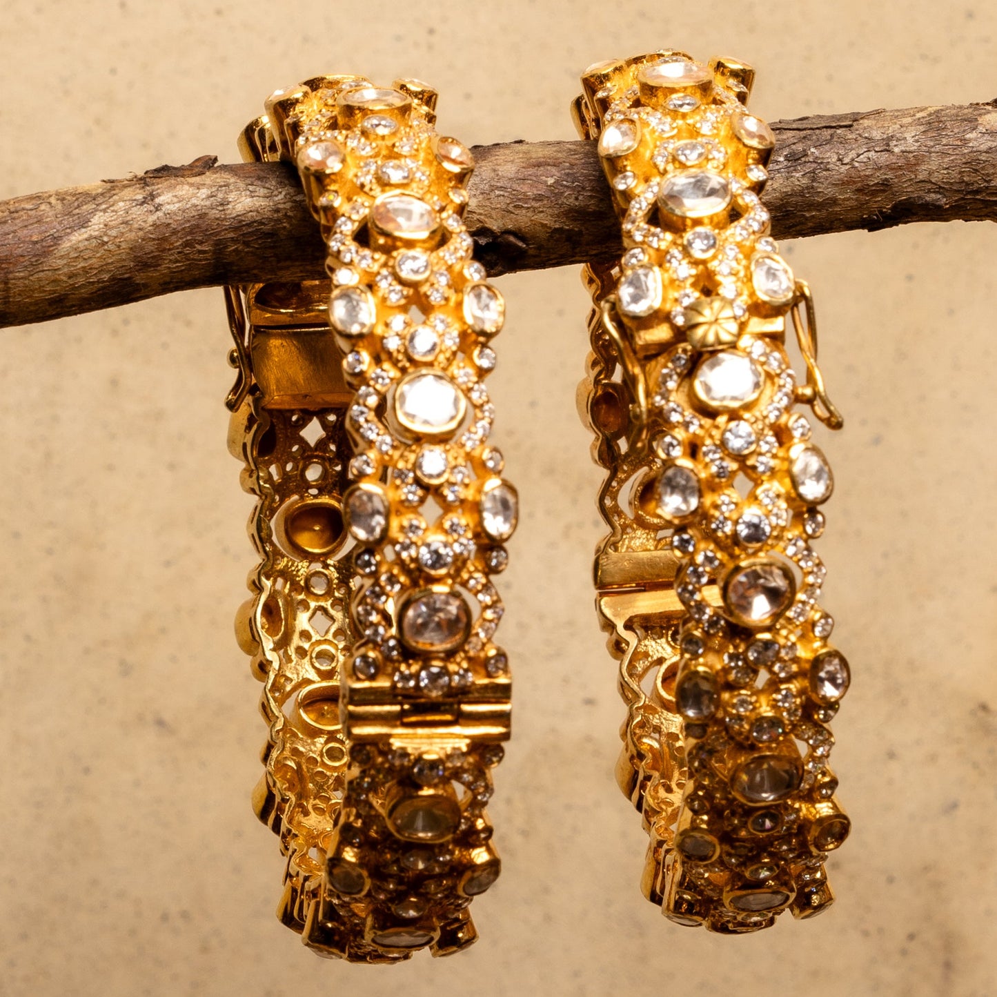 Polki Moissanite Bangles