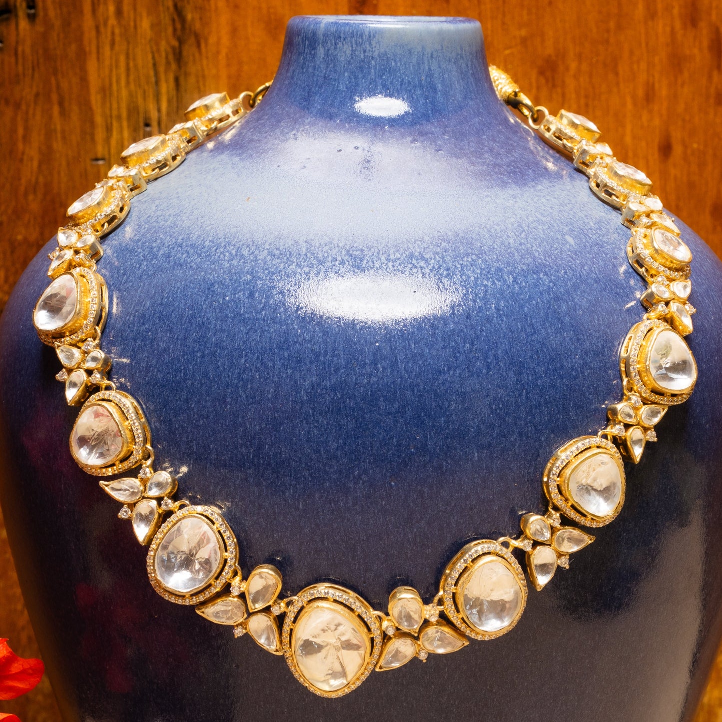 Polki Moissanite Necklace Set