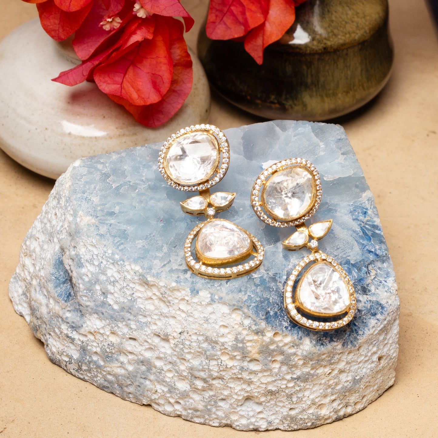 Polki Moissanite Necklace Set