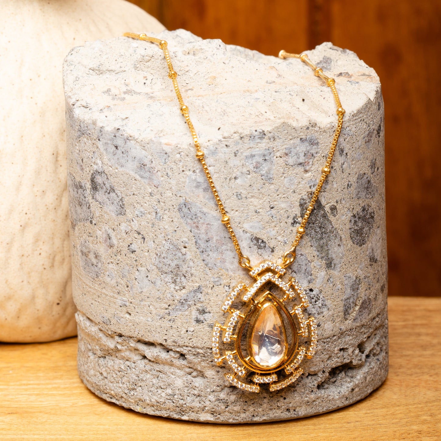 Polki Chain Pendent Set