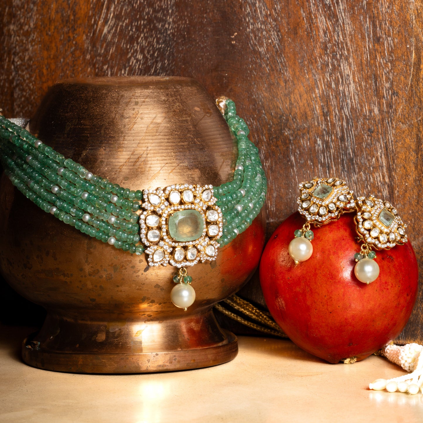 Polki Emeralds Choker