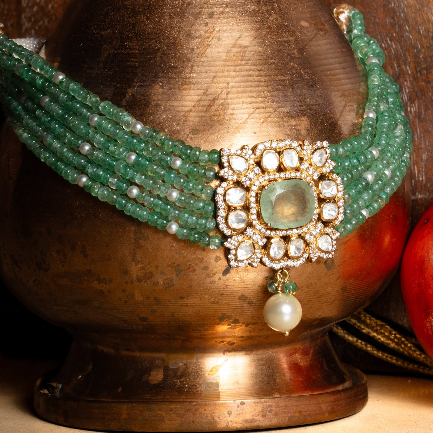 Polki Emeralds Choker