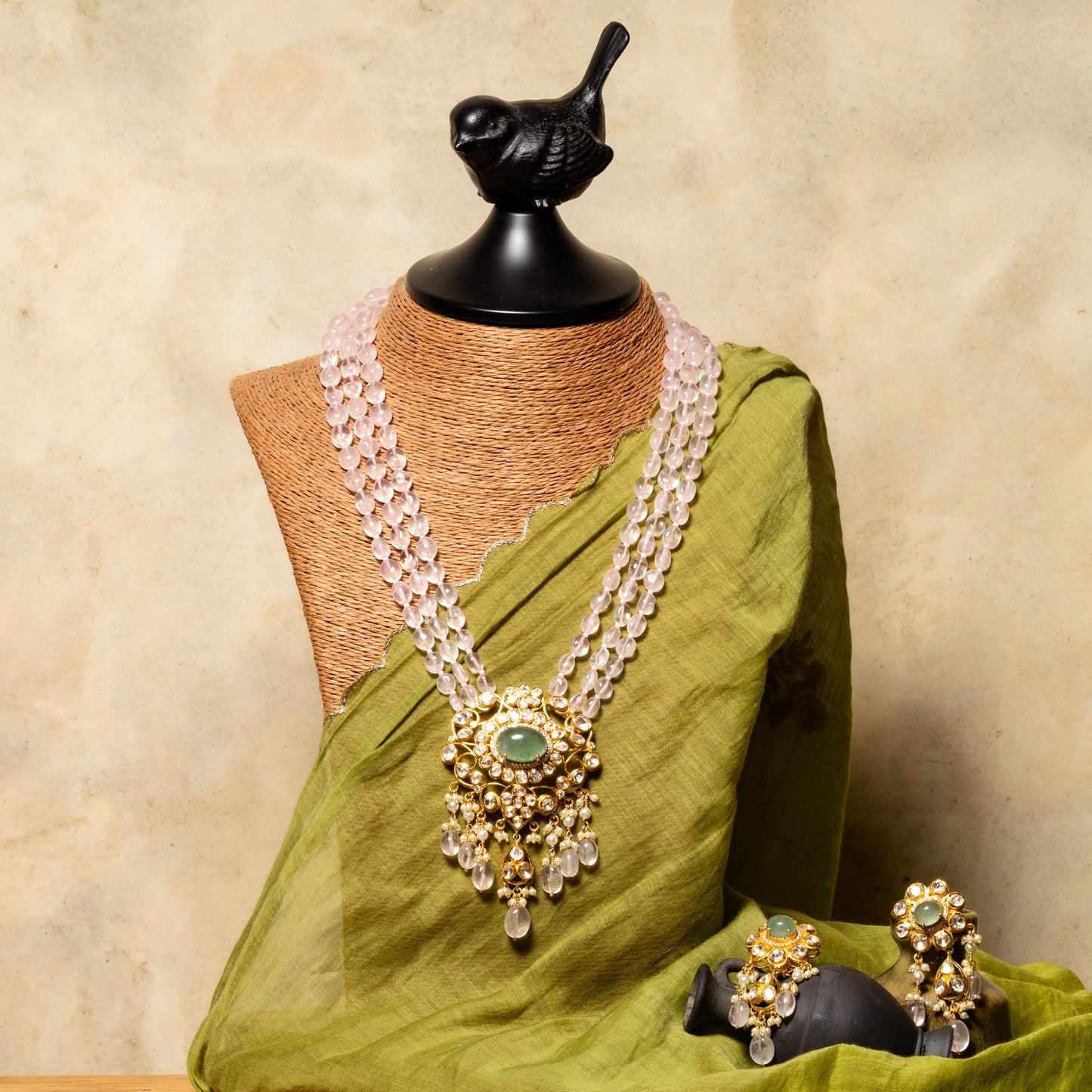 Polki Beads Necklace Set
