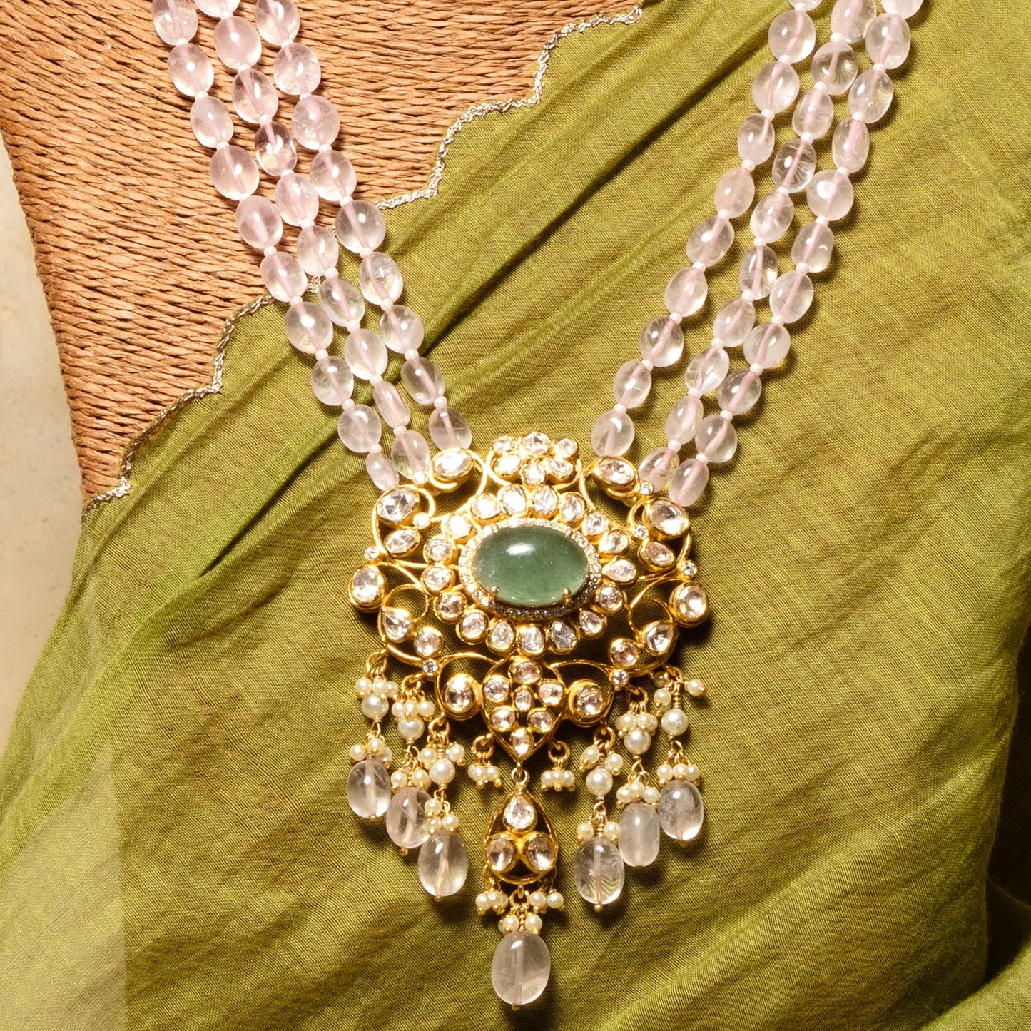 Polki Beads Necklace Set