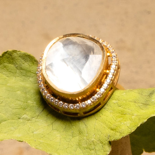 Polki Moissanite Ring