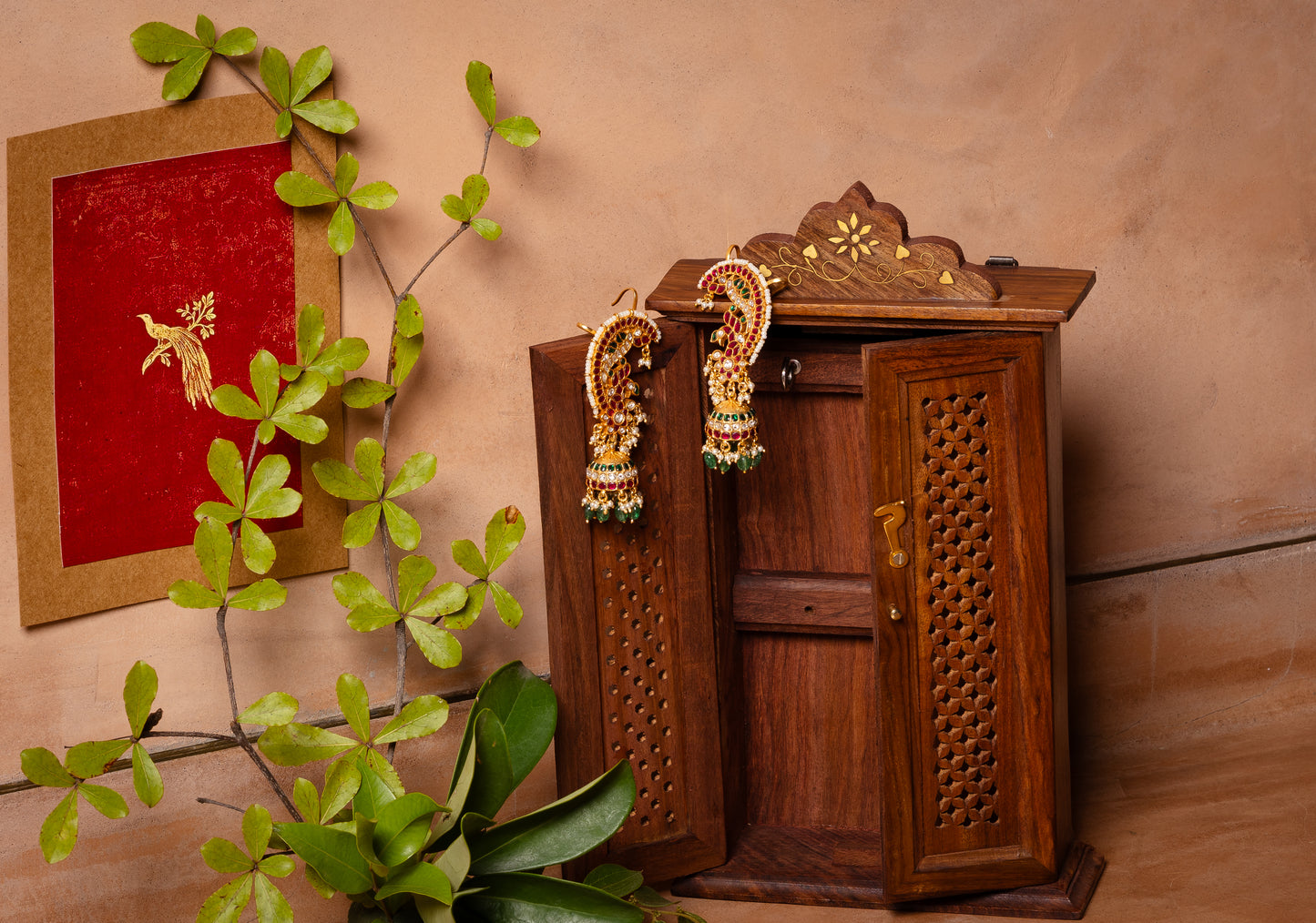 Kundan Peacock Ear cuffs