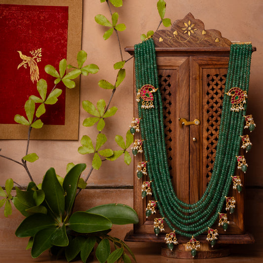 Kundan Emeralds Long Necklace